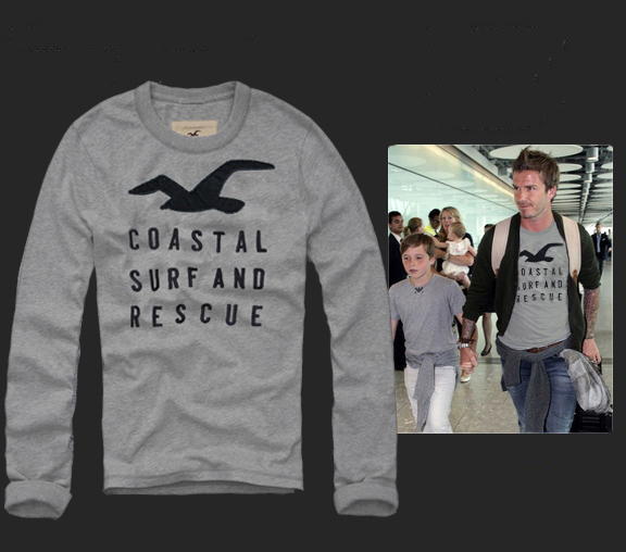 Hollister Hombres De Cuello Redondo Largo Remera HCO3792